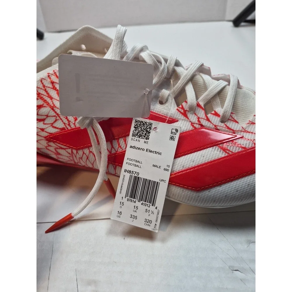 Adidas Adizero Football Cleats Mens Red White Graphic GV9090 Low Top New